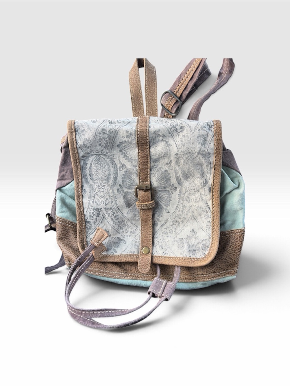 Myra Bag Pastel Patchwork Shoulder Bag - Light Blue, Taupe & Lavender